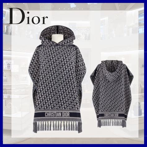 dior bettdecke|Dior black poncho.